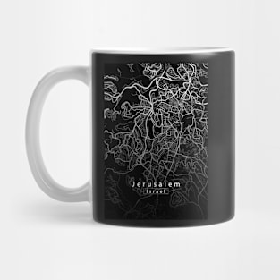 Jerusalem Israel City Map dark Mug